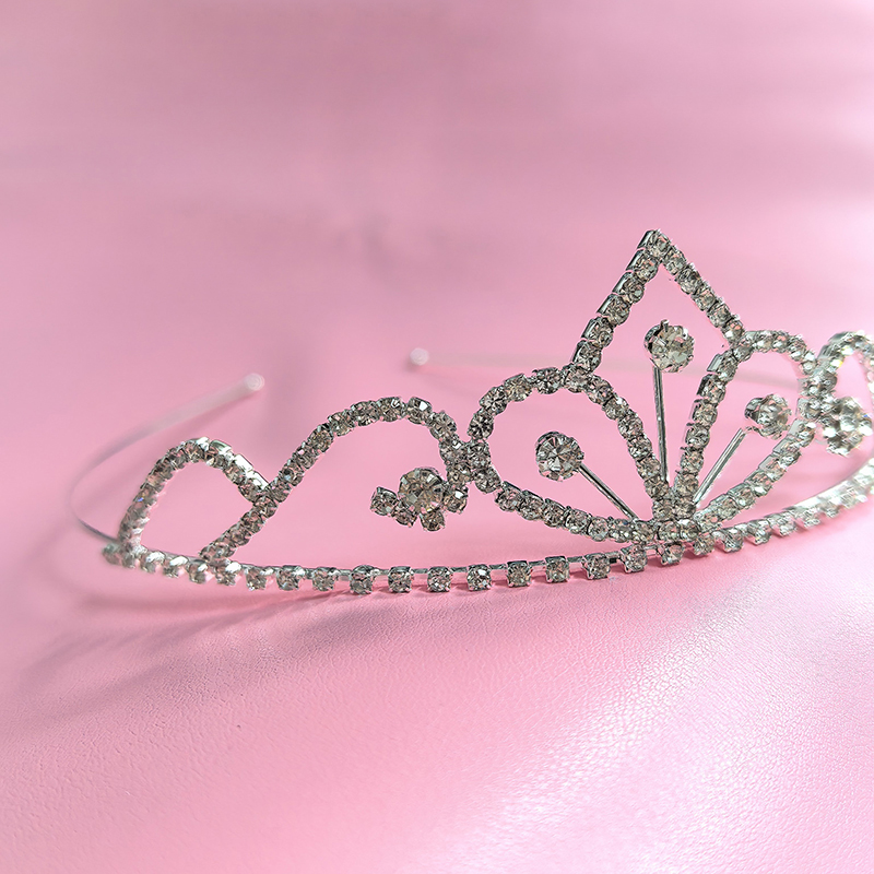 Queen Accessories - Gümüş Renkli Yapay Elmas Gelin Tacı