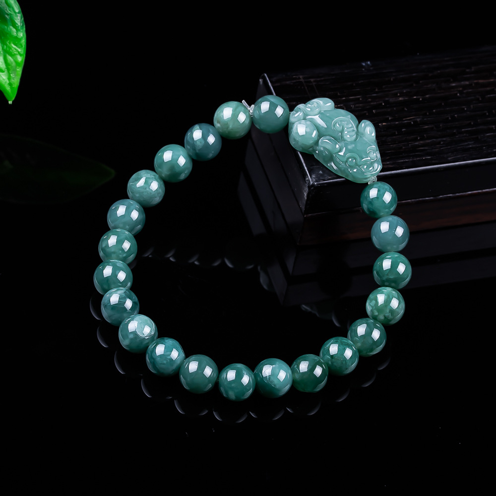 Women Accessories For Gift - Doğal Birmanya Jadeite Pixiu Bilezik Vintage