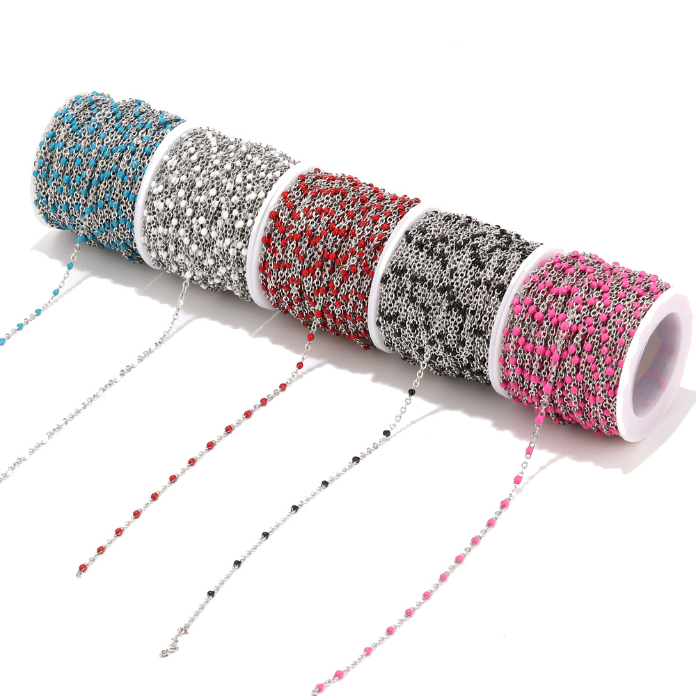 Beaded Anklet Chain - 2mm Genişlik 2 M Paslanmaz Çelik