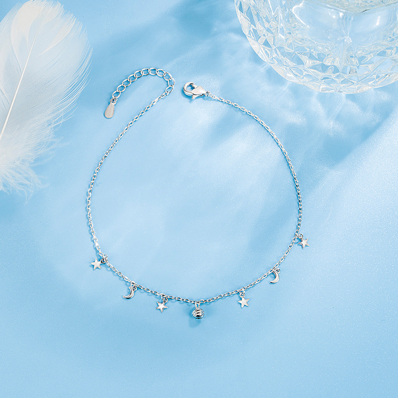 Beaded Anklet Chain - Kadınlar için romantik ay yıldız boncuk