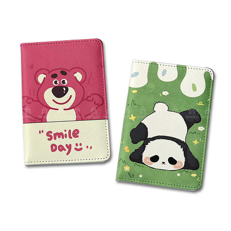 Women'S Accessories Wallet - Sevimli Panda Pasaport Kapağı Kız Karikatür