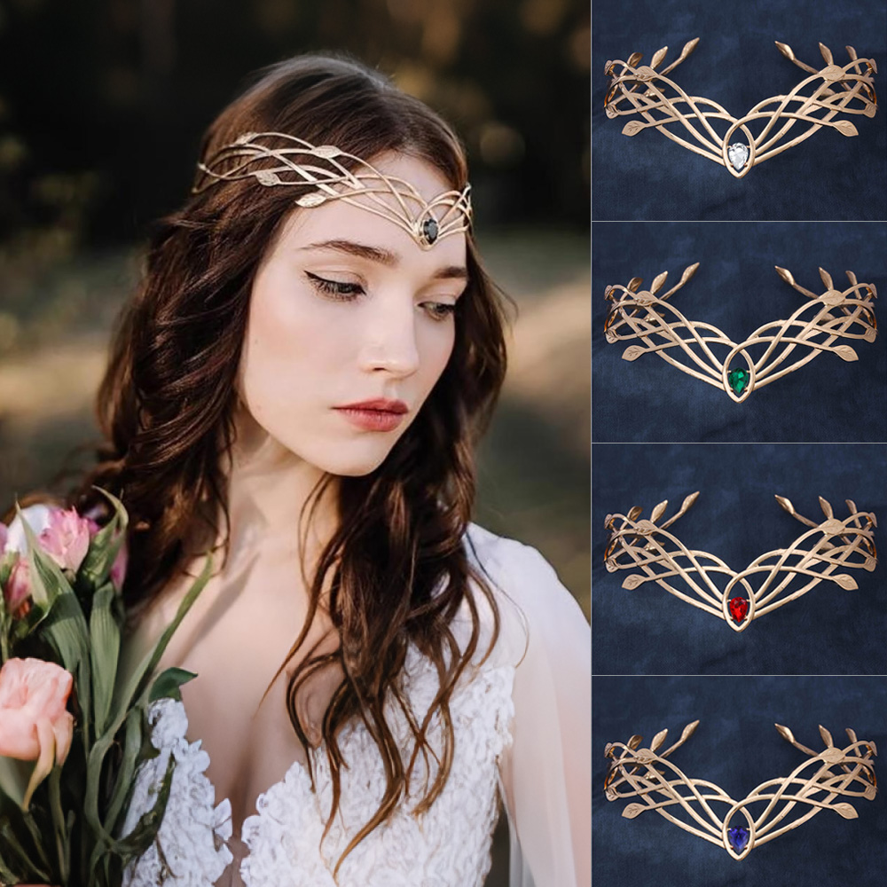 Young Women'S Accessories - Lüks Tiaras Bantlar Kadınlar için Yaprak