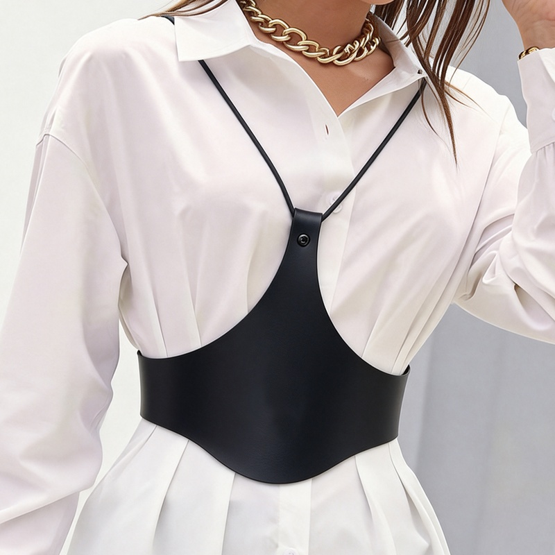 Women Accessories Under £10 - Punk Gotik Ayarlanabilir Geniş PU Deri