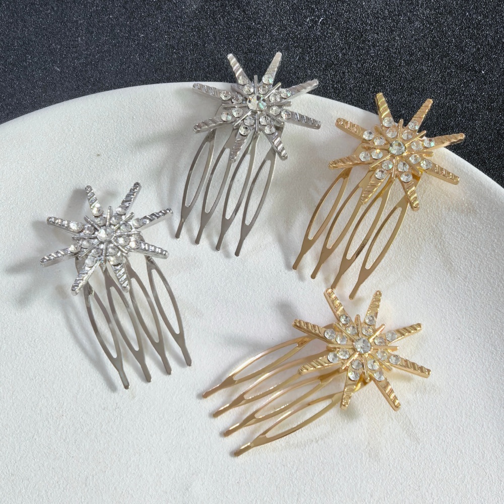 Young Women'S Accessories - Lüks yıldız patlaması kristal tokalar gelin