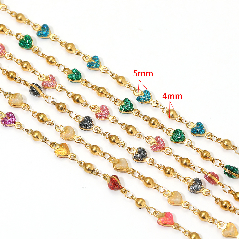 Beaded Anklet Chain - 1 Metre Paslanmaz Çelik 5mm Genişlikte