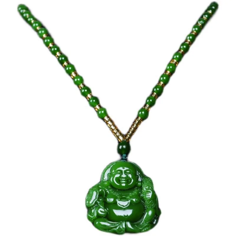 Çin yeşil yeşim Maitreya buda  - Women Accessories For Gift incelemesi ve fiyatı
