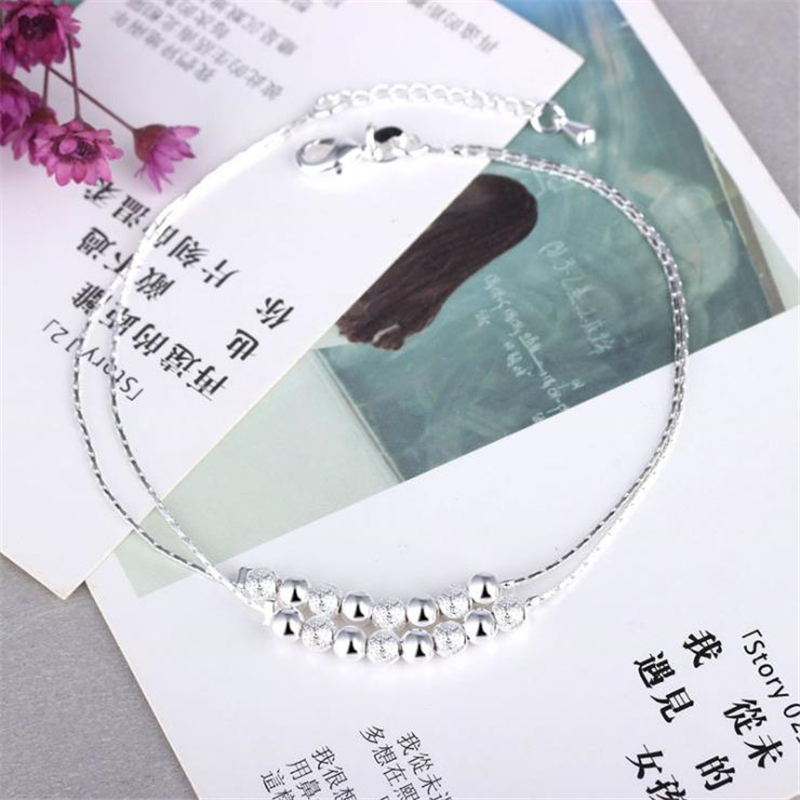 KOFSAC yaz yeni 925 ayar gümüş - Beaded Anklet Chain incelemesi ve fiyatı