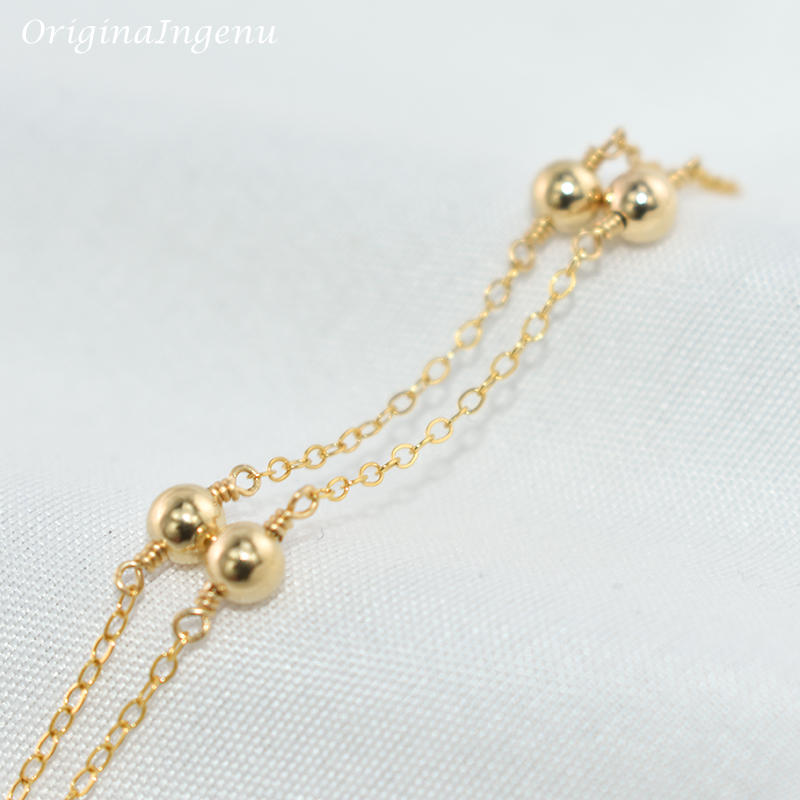 14K altın dolgulu boncuk bilez - Beaded Anklet Chain incelemesi ve fiyatı