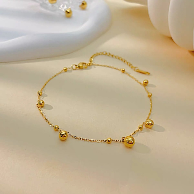 18 ayar altın top yuvarlak bon - Beaded Anklet Chain incelemesi ve fiyatı
