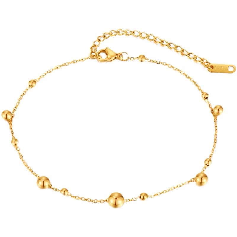18 ayar altın top yuvarlak bon - Beaded Anklet Chain incelemesi ve fiyatı