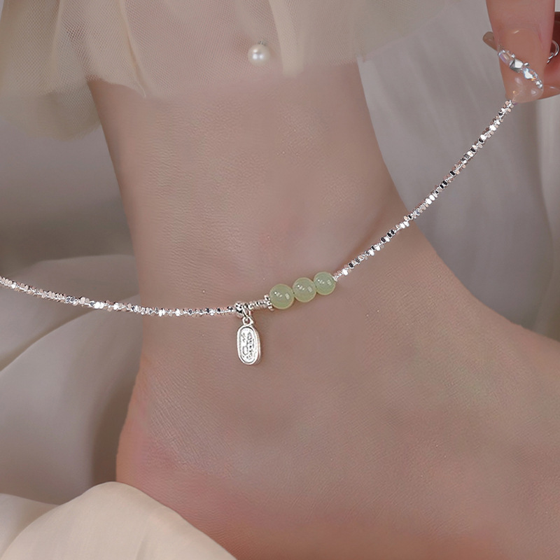 925 ayar gümüş halhal yeşil ye - Beaded Anklet Chain incelemesi ve fiyatı