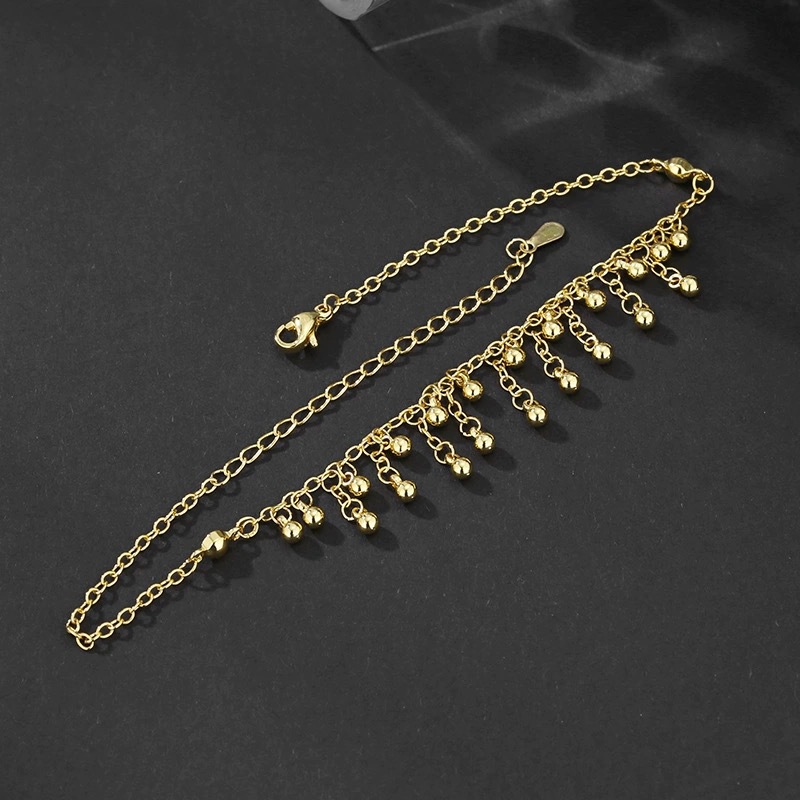 925 Ayar Gümüş Yuvarlak Boncuk - Beaded Anklet Chain incelemesi ve fiyatı