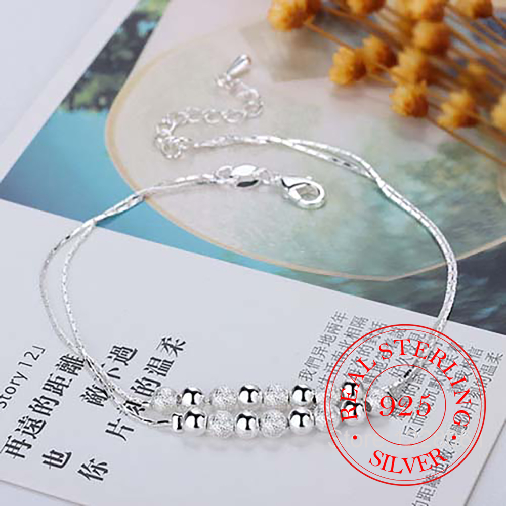 Kadınlar için 925 Gümüş Çift K - Beaded Anklet Chain incelemesi ve fiyatı