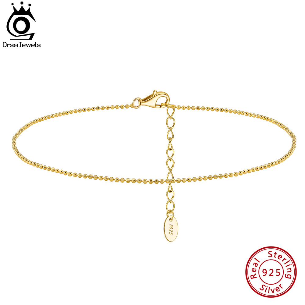 ORSA JEWELS 925 Ayar Gümüş 1mm - Beaded Anklet Chain incelemesi ve fiyatı