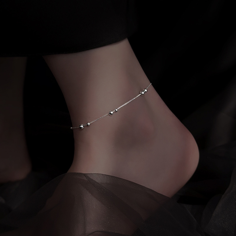925 Ayar Gümüş Geometrik Yuvar - Beaded Anklet Chain incelemesi ve fiyatı