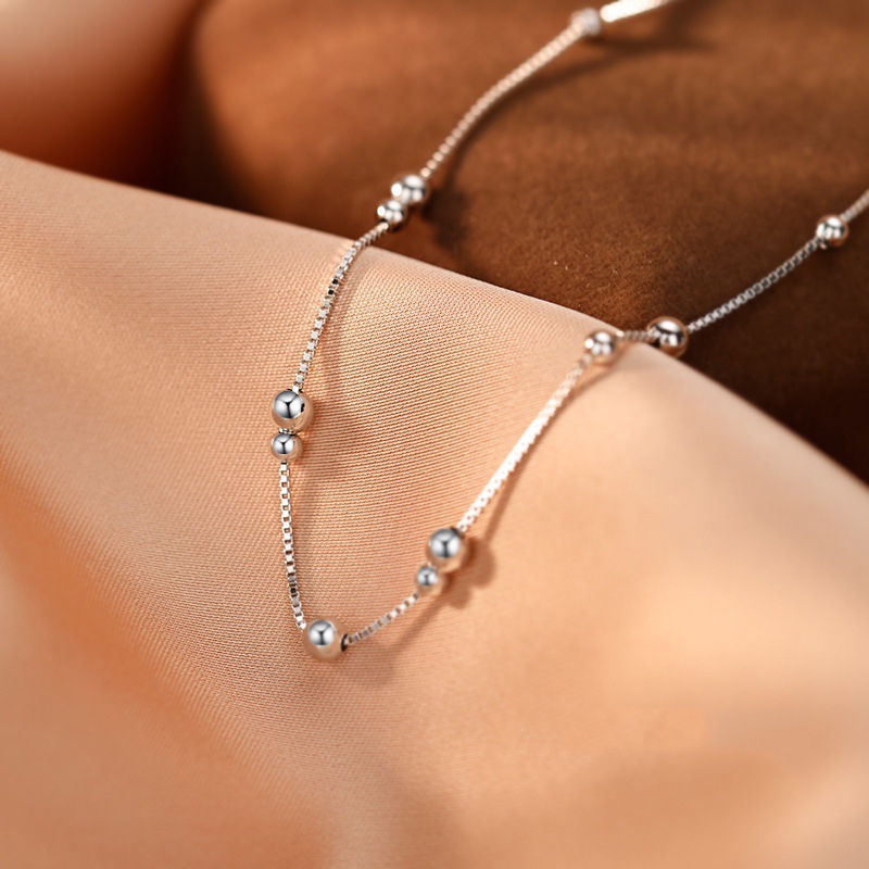 925 Ayar Gümüş Geometrik Yuvar - Beaded Anklet Chain incelemesi ve fiyatı